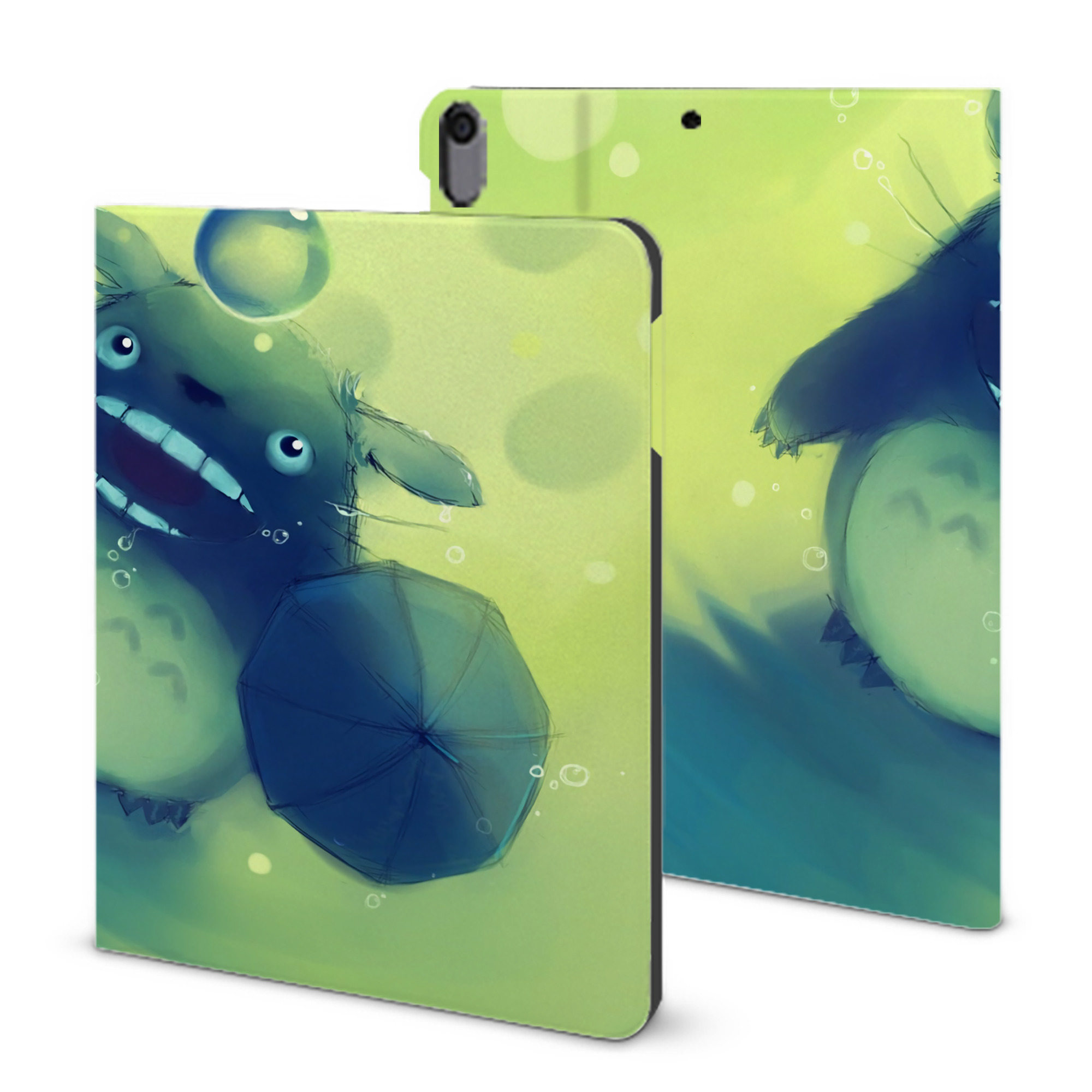 （画像用） となりのトトロ 草壁メイ 草壁サツキ My Neighbor Totoro Satsuki Kusakabe Mei Kusakabe IPad ケース ブック型 PUレザー TPU 耐衝撃 軽量 薄型 ペン収納なし 全面保護 IPad 各モデル対応